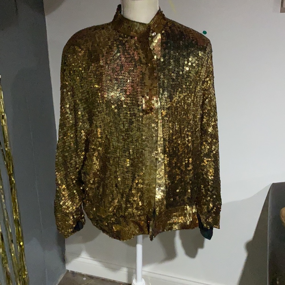 Women's vintage gold shimmer jacket